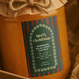 DIY Handgemaakte Kerstcadeau Rode & Groene Strepen Voedselcontainer Etiket