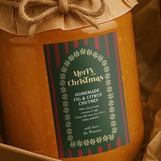 DIY Handgemaakte Kerstcadeau Rode & Groene Strepen Voedselcontainer Etiket