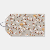 DIY herfstbladeren wit bloemig Vrijgezellenfeest Cadeaulabel (Achterkant Horizontaal)