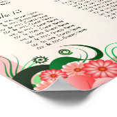DIY Hibiscus Pink 15 Weddenschappen Zitkaarten Poster (Hoek)