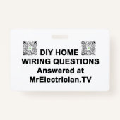 DIY HOME BEDRADING VRAGEN Mr. Elektricien Badge (Voorkant)