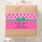 DIY Hot Pink White Moroccan Em Green Ribbon S Etiket (Insitu)