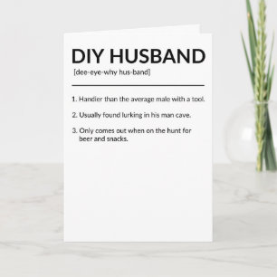 DIY Husband Funny Dictionary Style Definition Card Kaart