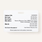 DIY ID kaart blauw wit moderne foto logo sjabloon Badge (Achterkant)