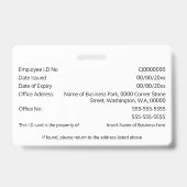 DIY ID-kaart klassiek, eenvoudig foto logo blauw w Badge (Back)