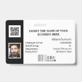 DIY ID-kaart klassiek, eenvoudig foto zwart wit lo Badge