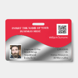 DIY ID-kaart namaak zilver rood | foto logo sjablo Badge