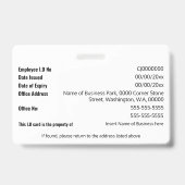 DIY ID kaart rood wit moderne foto logo sjabloon Badge (Achterkant)