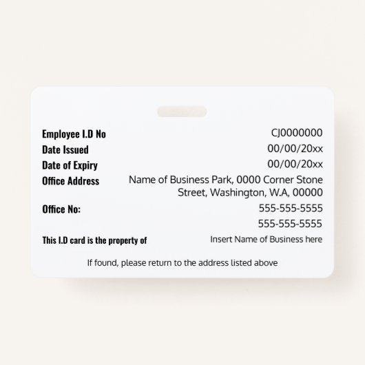 DIY ID kaart rood wit moderne foto logo sjabloon Badge (Achterkant)