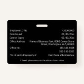 DIY-ID-kaart voor zwart | foto-logo Badge (Achterkant)