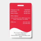 DIY-ID-kaart witte golf rood horizontaal Badge (Achterkant)