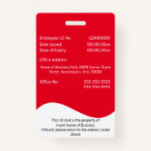 DIY-ID-kaart witte golf rood horizontaal Badge (Achterkant)