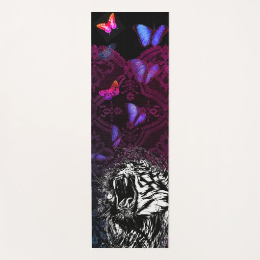 DIY INITIAAL YOGA MAT ROARING TIGER BUTTERFLIES (Voorkant)