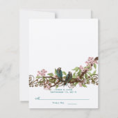 DIY jij scoort vouw Roze  Vogels Plaats Kaart (Achterkant)