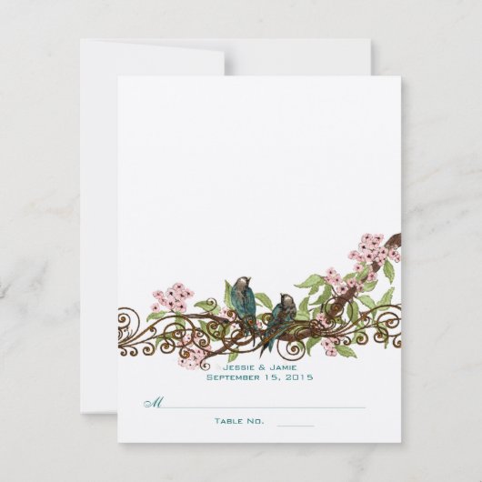 DIY jij scoort vouw Roze Vogels Plaats Kaart (Achterkant)