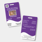 DIY-kaart witte golf paars horizontaal Badge (Voor- en achterkant)