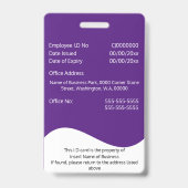 DIY-kaart witte golf paars horizontaal Badge (Achterkant)