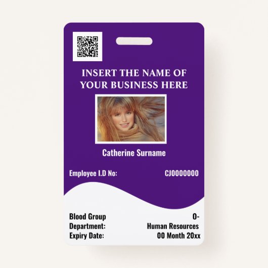 DIY-kaart witte golf paars horizontaal Badge (Voorkant)