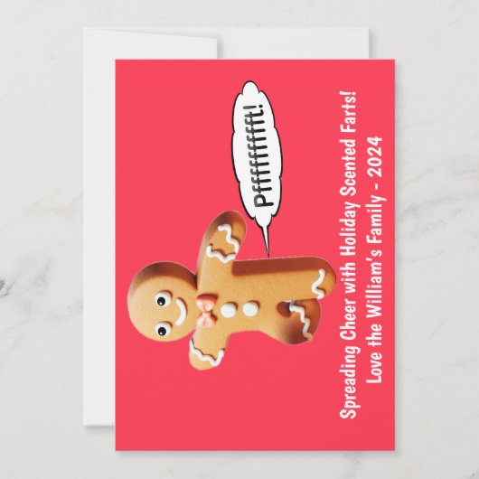 DIY Kerst Kaarten - Scheten Gingerbread Man (Voorkant)