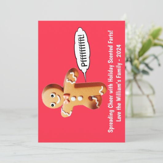 DIY Kerst Kaarten - Scheten Gingerbread Man (Staand voorkant)