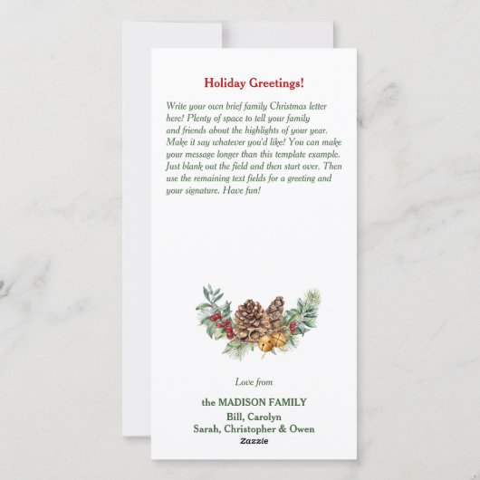 DIY Kerstbrief en Fotosjabloon Feestdagenkaart (Achterkant)