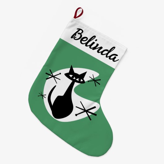 DIY Kerstkous - Atomic Age Cat Starburst Grote Kerstsok (Voorkant (Hangend))