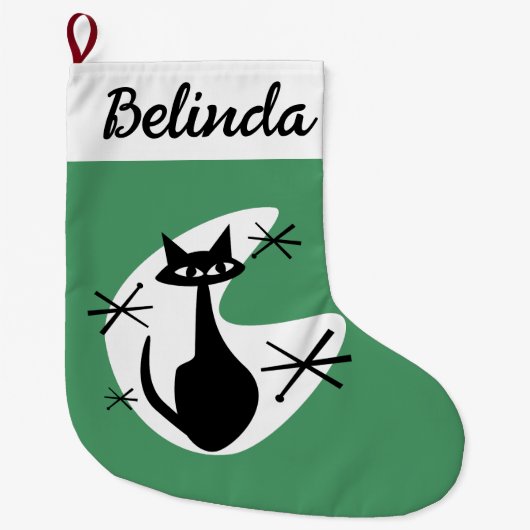 DIY Kerstkous - Atomic Age Cat Starburst Grote Kerstsok (Voorkant)