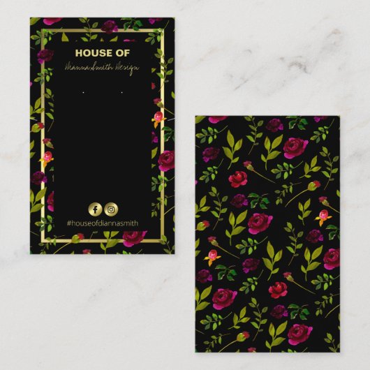 DIY-Ketting- en oorkaarthouder Visitekaartje (Voorkant / Achterkant)