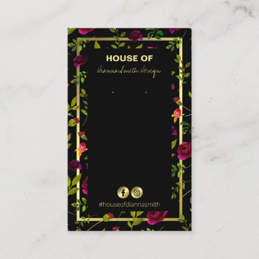 DIY-Ketting- en oorkaarthouder Visitekaartje (Voorkant)