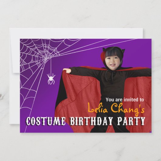 DIY Kinder Halloween Costume Foto Birthday Party Kaart (Voorkant)