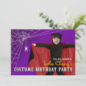 DIY Kinder Halloween Costume Foto Birthday Party Kaart (Staand voorkant)