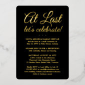 DIY kleur bij laatste bruiloft viering 1 foto Folie Uitnodiging (Voorkant)