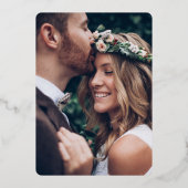 DIY kleur bij laatste bruiloft viering 1 foto Folie Uitnodiging (Achterkant)