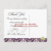 DIY Kleur/bruiloft Dank u Foto briefkaarten, Briefkaart (Achterkant)