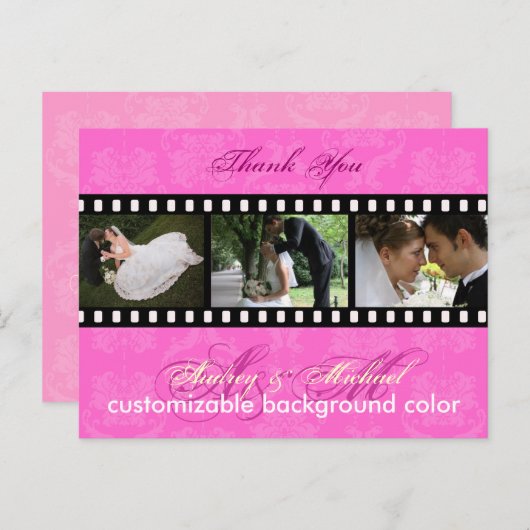 DIY Kleur/Damask Foto's Dank u briefkaarten (Voorkant / Achterkant)