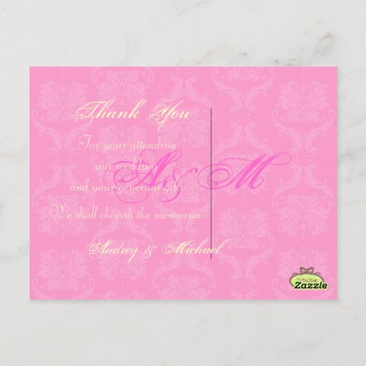 DIY Kleur/Damask Foto's Dank u briefkaarten (Achterkant)