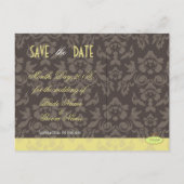 DIY kleur/Damask, Save the Date Foto briefkaarten, Aankondigingskaart (Achterkant)