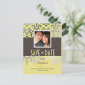 DIY kleur/Damask, Save the Date Foto briefkaarten, Aankondigingskaart (Staand voorkant)