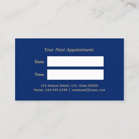 DIY-kleur | Floral Gold Beauty Salon Afspraak Afsprakenkaartje (Achterkant)