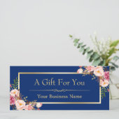 DIY-kleur | Floral Gold Gift Certificate Kaart (Staand voorkant)