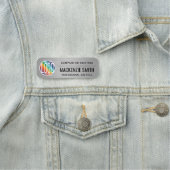 DIY Kleur Geborsteld Grijs Gedrukt Plastic Medewer Naamplaatje (In situ)