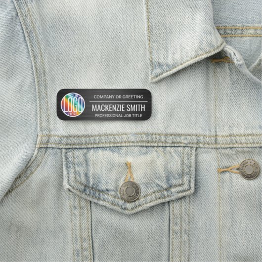 DIY kleur geborsteld zwart bedrukt plastic werknem Naamplaatje (In situ)