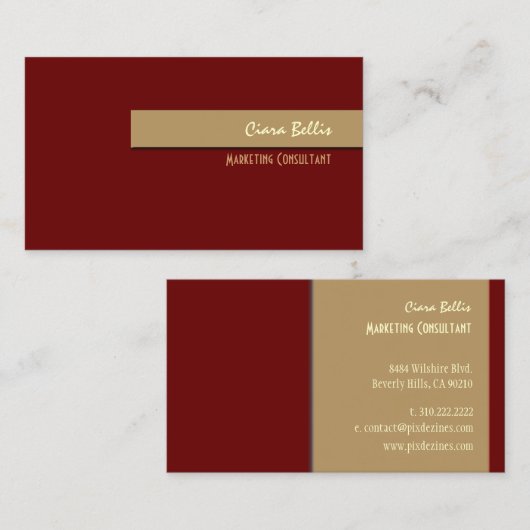 DIY-kleur/maroon/Khaki Brown Visitekaartje (Voorkant / Achterkant)