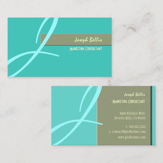 DIY-kleur, monogram Duo-toon Visitekaartje (Voorkant / Achterkant)