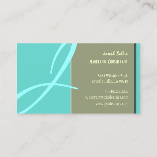 DIY-kleur, monogram Duo-toon Visitekaartje (Achterkant)