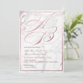 DIY-kleur, Monogrammen, Faux Roos Gold Fancy scrip Kaart (Staand voorkant)