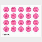 DIY Kleur Naam Monogram Envelope Seals Rood Roze Ronde Sticker (Vel)