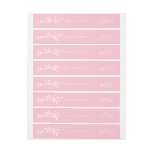 DIY kleur Sla de datum bruiloft wrap around label (Vel)