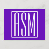 DIY-kleur | Vet Modern 3 Initialen Monogram Briefkaart (Voorkant)