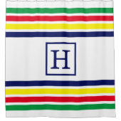 DIY-kleuren 4 Stripe Red Blue Green White M Douchegordijn (Voorkant)